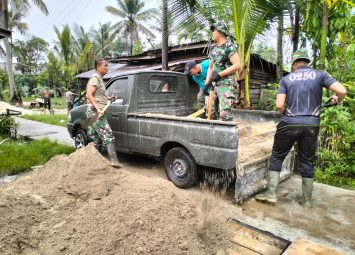 Satgas Pra TMMD Gunakan Mobil Dinas TNI Lansir Material