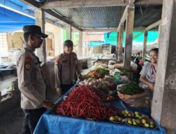Pastikan Ketersediaan Pangan, Polsek Limapuluh Monitoring Harga di Pasar Limapuluh