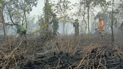 Hadapi Cuaca Panas Ekstrem, Kodam XIX/Tuanku Tambusai Perkuat Operasi Pemadaman Karhutla di Kampar