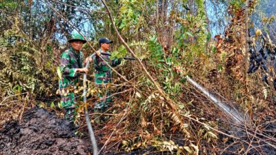 Tim Gabungan Berpacu dengan Cuaca Panas, Pendinginan Karhutla di Kuala Cenaku Berlanjut Hari Ini