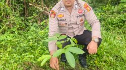 Dukung Target 1 Juta Pohon, Jajaran Polsek Limapuluh Hijaukan Lapangan Pelajar Jalan Dr Soetomo