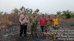 Sinergi TNI dan Masyarakat, Kebakaran Lahan Sawit di Bengkalis Berhasil Dikendalikan